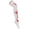 Ctreela Halloween Stockings Bloody Nurse Cosplay Long Socks Masquerade Party Costumes Adult Women's Over Knee Tights Wine view 3