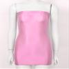 Agoky Womens Oil Glossy Smooth Sheer Micro Mini Dress See Through Sexy Tight Pencil Party Dress Pink Medium view 4