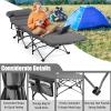 Goplus Camping Cot, Folding Camping Cot with Mattress, Pillow, Carry Bag, Storage Pocket, Camping Bed Military Cot for Home Office Nap Hiking, Heavy-Duty Portable Sleeping Cot for Adults Kids (Grey) view 4