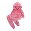 MYGBCPJS Boys Girls 2 Pcs Velour Tracksuit Sweatsuit Toddler Kids Long Sleeve Pullover Hoodie + Elastic Waist Sweatpants Set view 1