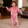 MYGBCPJS Boys Girls 2 Pcs Velour Tracksuit Sweatsuit Toddler Kids Long Sleeve Pullover Hoodie + Elastic Waist Sweatpants Set view 2