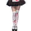 Ctreela Halloween Stockings Bloody Nurse Cosplay Long Socks Masquerade Party Costumes Adult Women's Over Knee Tights White view 1