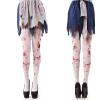 Ctreela Halloween Stockings Bloody Nurse Cosplay Long Socks Masquerade Party Costumes Adult Women's Over Knee Tights White view 2