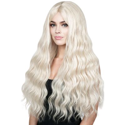 Aicos 27inches Blonde Sarah Cosplay Curly Wig for Woman Synthetic Wigs for Daily Use Halloween Party Anime Costume