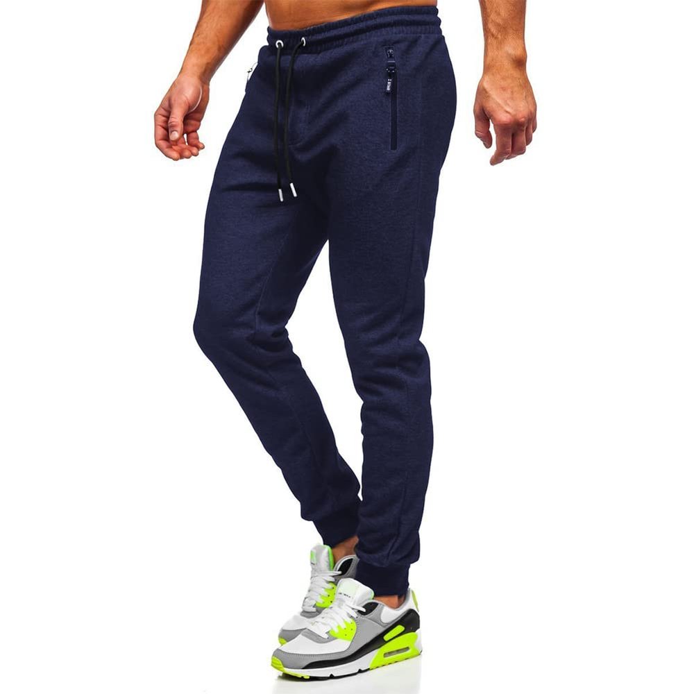BUXKR Mens Casual Joggers Sweatpants for Jogging,Running or Athletic Activities,Navy,XL