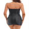 Agoky Womens Oil Glossy Smooth Sheer Micro Mini Dress See Through Sexy Tight Pencil Party Dress Dark Grey Large view 3