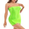 Agoky Womens Oil Glossy Smooth Sheer Micro Mini Dress See Through Sexy Tight Pencil Party Dress Green Large view 2
