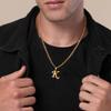 Mens Necklace - Gold Letter R Initial Necklace for Men Boys Letter Pendant Cuban Link Chain Initial Necklaces Collar Cadenas Para Hombres Fathers Birthday Gifts for Men Son Dad Husband Boyfriend view 4