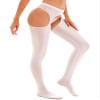 dPois Women Oil Glossy High Waisted Opaque Pantyhose Shimmery Tights Leggings Sexy Yoga Pants White Large view 3