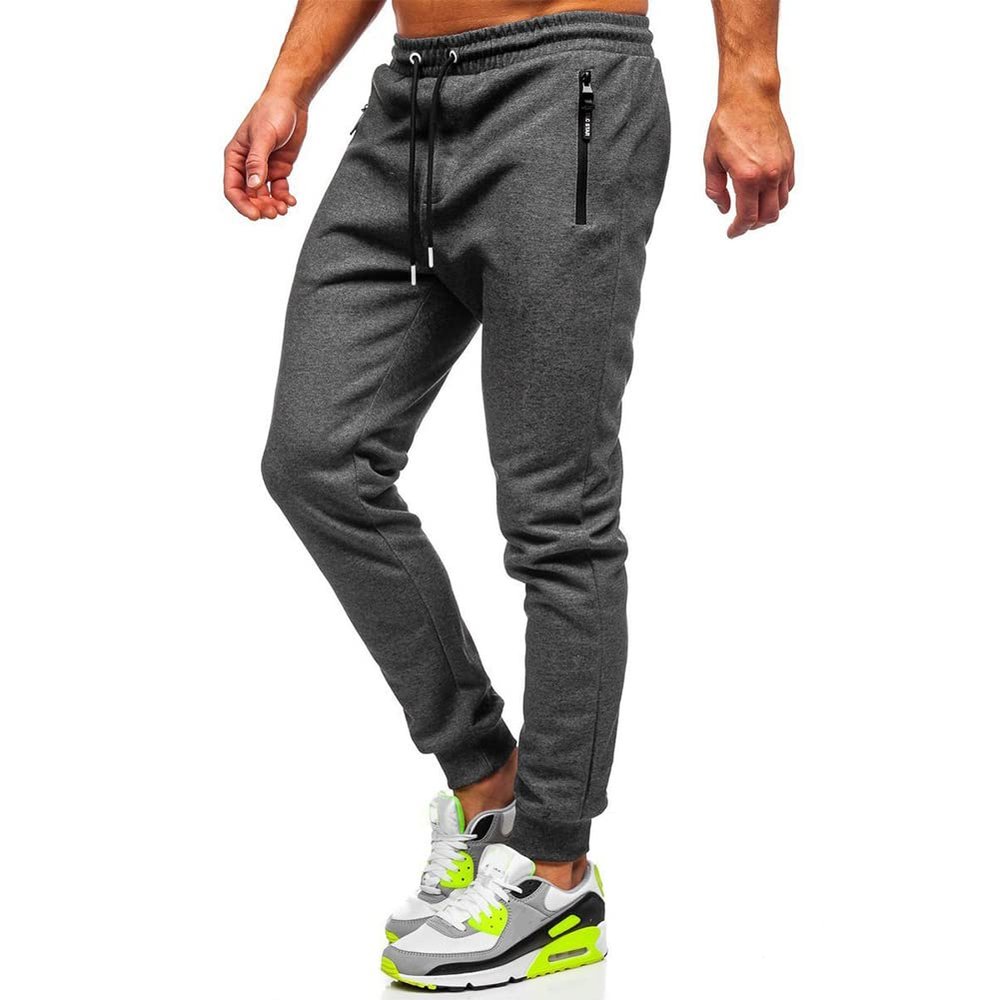 BUXKR Mens Casual Joggers Sweatpants for Jogging,Running or Athletic Activities,Dark Grey,M