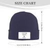 6 Pack Personalized Knit Hat Custom Beanie Hat Add Your Own Picture Text Beanie Winter Knit Hat Navy Blue, One Size view 3