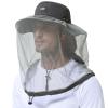 BASSDASH UPF 50+ Mosquito Sun Hat with Hidden Head Net and Neck Flap for Men Women Outdoor Fishing Hiking Camping FH16 Dark Grey view 1