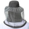 BASSDASH UPF 50+ Mosquito Sun Hat with Hidden Head Net and Neck Flap for Men Women Outdoor Fishing Hiking Camping FH16 Dark Grey view 2