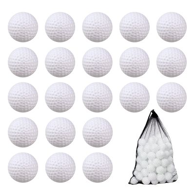 KOFULL Plastic Golf Balls, 100 Pack Fake Hollow Plastic Practice Golf Balls Indoor Outdoor Training, Golf Party Decorations - Light Weight