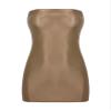 ACSUSS Women Shiny Oil Sheer Micro Mini Tube Dress See Through Bodycon Tight Pencil Cute Dress Coffee Large view 4