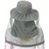 BASSDASH UPF 50+ Mosquito Sun Hat with Hidden Head Net and Neck Flap for Men Women Outdoor Fishing Hiking Camping FH16 Light Grey view 2