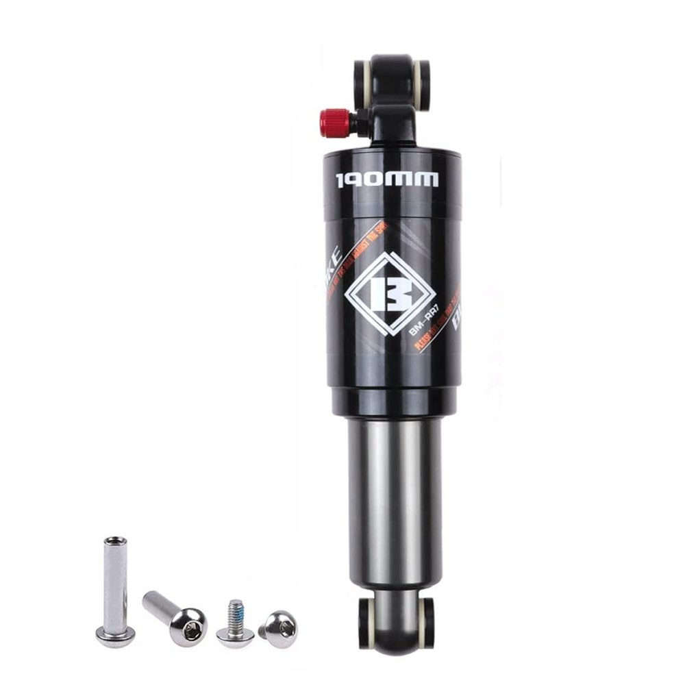 Jejy 165/190mm Air Pressure Adjustable MTB Rear Shock Absorber, Mountain Bike Air Shock Body with Screws Kit Scooter Folding Bicycle (Size : 125mm)