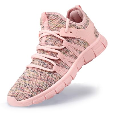 AOE Womens Walking Running Shoes Ultra Lightweight Breathable Mesh Tennis Shoes Non Slip Athletic Workout Gym Sneakers Starry Pink 7women / 6men