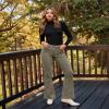 Hybrid & Company Super Comfy Stretch Women 57 Pockets Corduroy Boot Cut Pants P21951BL Olive 3 view 3