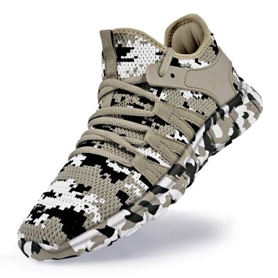 AOE Womens Walking Running Shoes Ultra Lightweight Breathable Mesh Tennis Shoes Non Slip Athletic Workout Gym Sneakers Camouflage Brown 5.5women / 4.5men