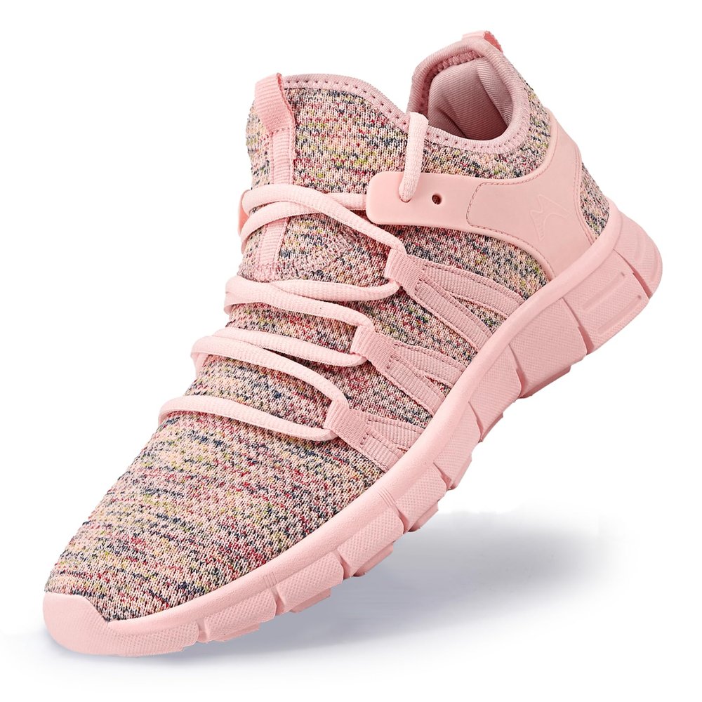 AOE Womens Walking Running Shoes Ultra Lightweight Breathable Mesh Tennis Shoes Non Slip Athletic Workout Gym Sneakers Starry Pink 9.5women / 8.5men