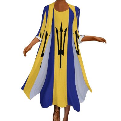 TAIZIYEAH Dress Suit Swedish Flag Women's Summer Casual Loose Dress Long Dress Short Sleeve for Girls Fashion Skirts S