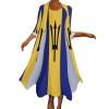 TAIZIYEAH Dress Suit Swedish Flag Women's Summer Casual Loose Dress Long Dress Short Sleeve for Girls Fashion Skirts S view 1