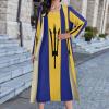 TAIZIYEAH Dress Suit Swedish Flag Women's Summer Casual Loose Dress Long Dress Short Sleeve for Girls Fashion Skirts S view 2