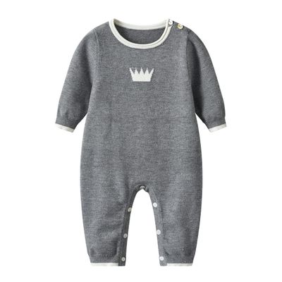 Auro Mesa Baby Infant Boy Girl Peter Pan Collar Knit Sweater Romper Outfit Clothes One-Piece Coverall Baby Clothing Jumpsuit