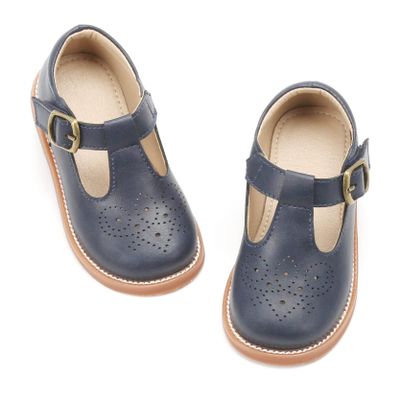 Otter MOMO Toddler Little Girls Oxford Shoes Mary Jane Flat T-Strap School Uniform Party Blue Dress Shoes Size 11