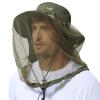 BASSDASH UPF 50+ Mosquito Sun Hat with Hidden Head Net and Neck Flap for Men Women Outdoor Fishing Hiking Camping FH16 Army Green view 1