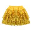Manyakai Girls Shiny Sequins Layered Tutu Skirts Kids Sparkling Tulle Dance Skirts Athletic Skorts Gold 7-8 Years view 3