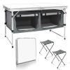 CampLand Outdoor Folding CampingTable with Aluminum Lightweight Height Adjustable with Storage Organizer Picnic Table for BBQ, Party, Camping (WhiteBig) view 1