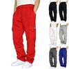 Zpervoba Cargo Sweatpants for Men Cargo Pants Fleece Joggers Elastic Waist Baggy Drawstring Trousers Sweat Pants with Pockets (Blue, XXXXXL) view 2