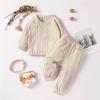 Autumn Winter Warm Outfits Newborn Infant Baby Girl Boy Cute Long Sleeve Solid 2t Boys Clothes (Beige, 9-12 Months) view 2