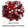 GUIFIER Pack of 2 Pom Poms Cheerleading 6 Inches Metallic Cheerleader Pom Poms with Baton Handle, Pompoms Cheer Pom Pom for Cheering Squad (Red and Silver) view 2