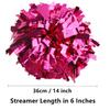 GUIFIER 1 Pair Metallic Cheerleader Pom Poms 6 Inch Cheerleading Poms with Baton Handle, Sparkly Cheerleading Pom Pom, Cheer Pom Poms Pompoms for Cheerleading Girls Kids (Hot Pink) view 2