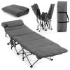Tangkula Camping Cot for Adults, Folding Sleeping Cot with Removable Mattress, Pillow, Side Pocket, Portable Indoor Outdoor Cot Bed with Carry Bags for Travel, Camp, Office, Home (Grey) view 1