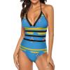Aruba Flag Womens One Piece Swimsuits Tummy Control Swimwear Bathing Suits Monokini Black view 2
