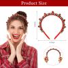 Yilloog 2 Pack Christmas Headband Red Green Silver Tone Christmas Holiday Bells Headbands for Women(Red) view 2