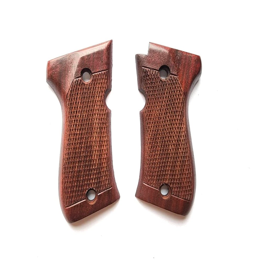 BMPL Hardwood Laser Grips Compatible with Browning 380 BDA, Checkered Pistol Luxury Handmade Handcraft
