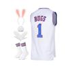 DORISUBE Men's Basketball Jersey Bugs #1 Space Movie Jersey 90S Hip Hop Clothing Shirt for Party (#1 White, Large) view 1