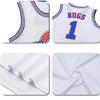 DORISUBE Men's Basketball Jersey Bugs #1 Space Movie Jersey 90S Hip Hop Clothing Shirt for Party (#1 White, Small) view 4