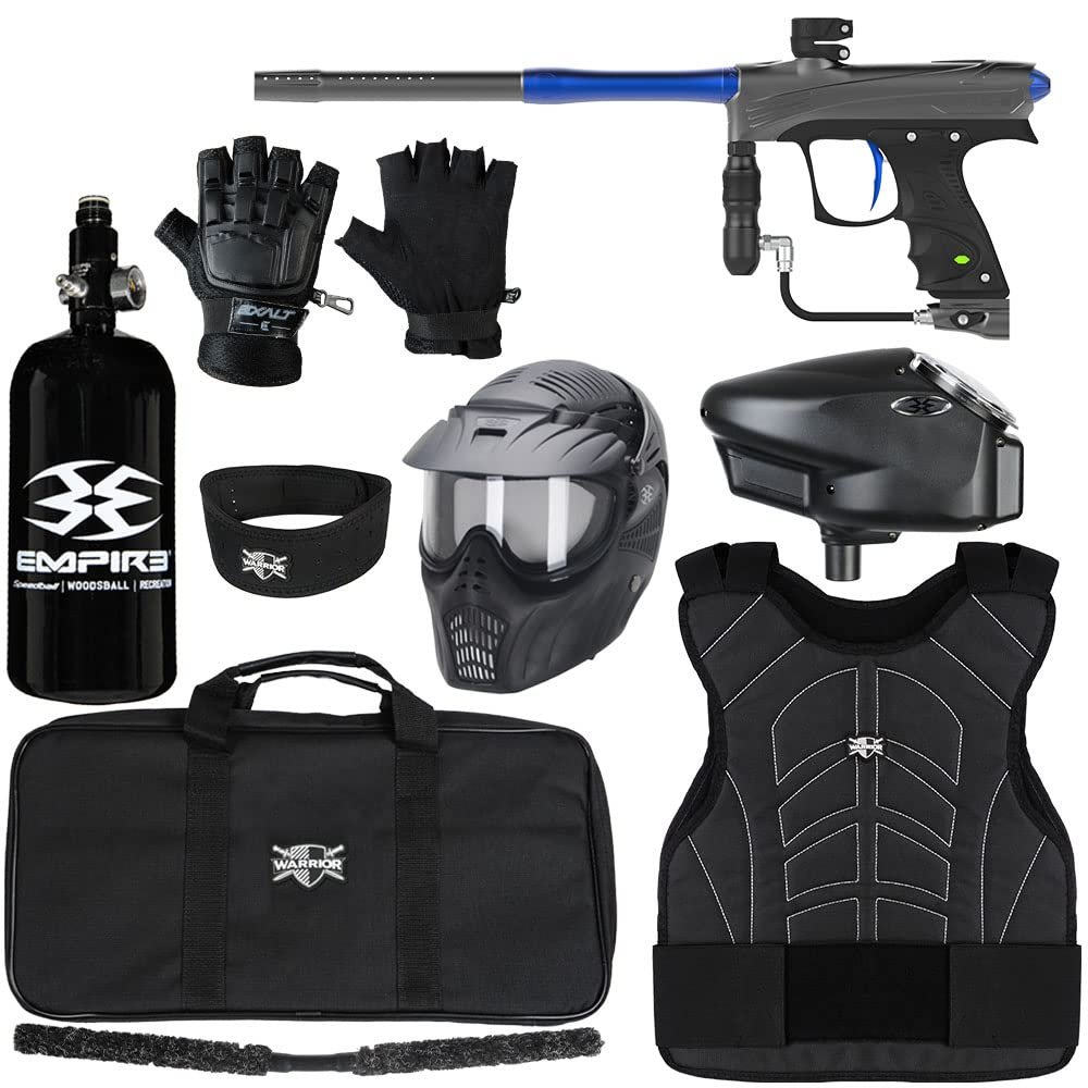 Action Village Dye Rize CZR Level 3 Protector Paintball Gun Package Kit (Large/X-Large, Grey/Blue)