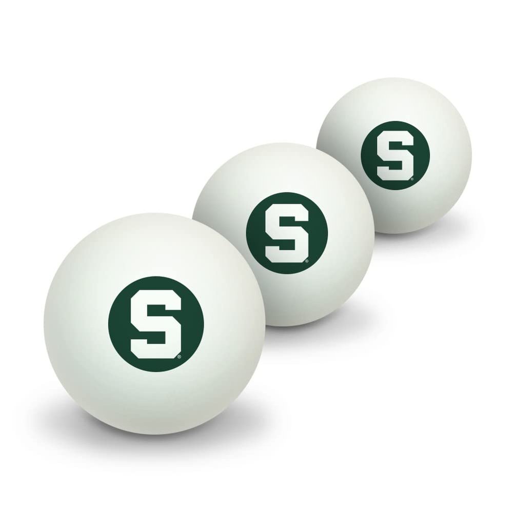 GRAPHICS & MORE Michigan State Block S Novelty Table Tennis Ping Pong Ball 3 Pack