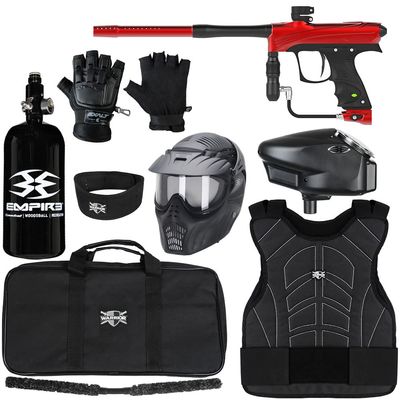 Action Village Dye Rize CZR Level 3 Protector Paintball Gun Package Kit (Small/Medium, Red/Black)
