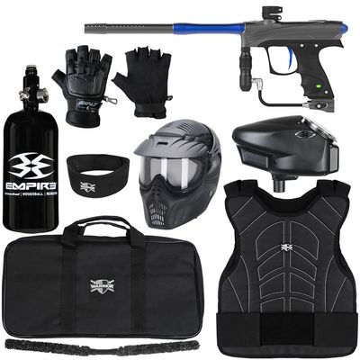 Action Village Dye Rize CZR Level 3 Protector Paintball Gun Package Kit (Small/Medium, Grey/Blue)