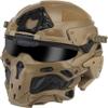 Multifunctional Airsoft Helmet, All-in-One Design Built-in Detachable Tactical Headset Anti-Fog Fan Shade Sliding Goggles,Paintball EquipmentAssault Helmet view 1