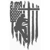 Cartat2s Lineman Distressed American Flag Vinyl Decal | Electrician HVAC | Fits Cars Trucks SUV RV | Window Sticker | 3 Sizes and 8 Colors (9x5.5, Silver) view 1