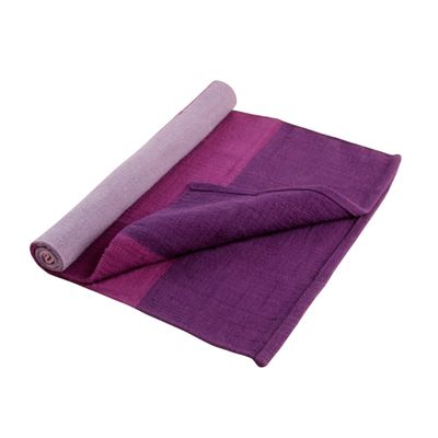 Hugger Mugger Cotton Yoga Rug - Lavender Fields - Absorbent, Grippy Tight Weave, Ashtanga and Hot Yoga Rug, Helps with Slippery Hands and Feet
